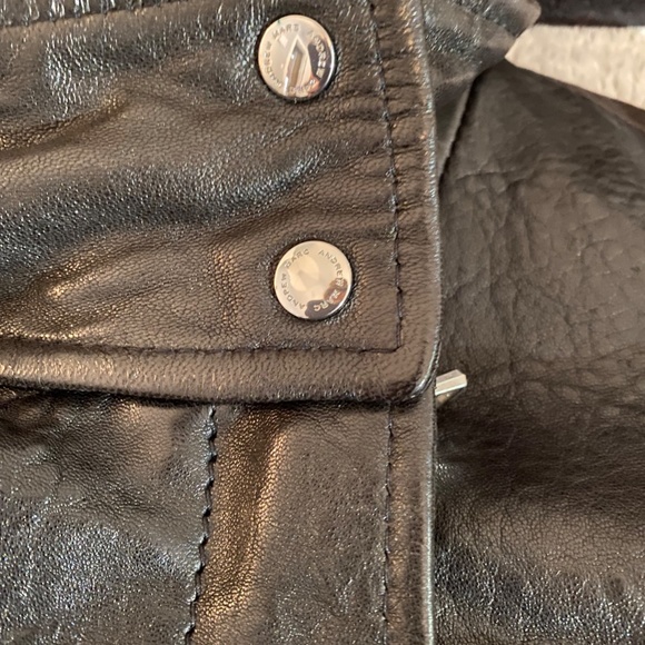 Andrew Marc Women's Leather Biker Jacket - Picture 6 of 10